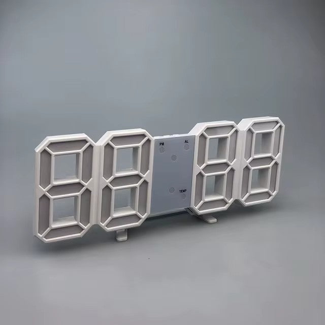 Reloj Digital 3D con alarma color blanco – Detalle de calidad y acabado – NQLN Store