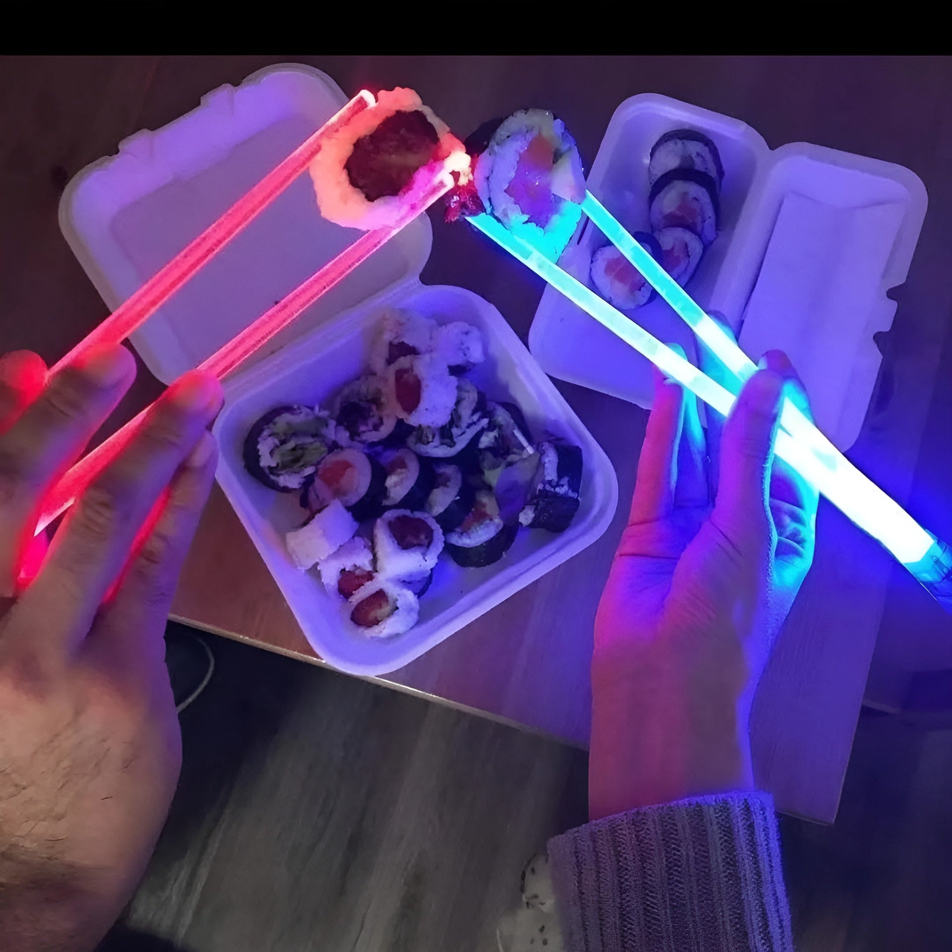 Palillos chinos LED para sushi color azul – Tienda online NQLN Store Venezuela