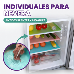 Individuales antideslizantes multiusos para nevera (pack de 4)