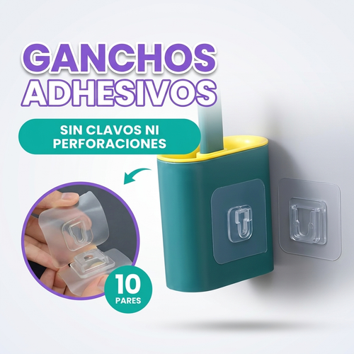 Ganchos adhesivos multifuncionales (pack de 10 pares)