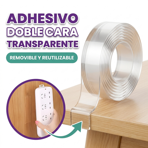 Adhesivo transparente doble cara