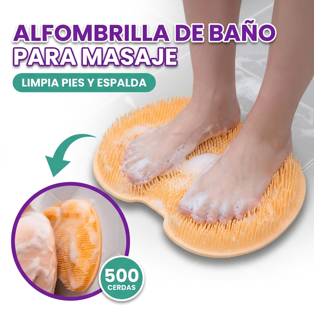 Alfombrilla antideslizante de bano para masaje