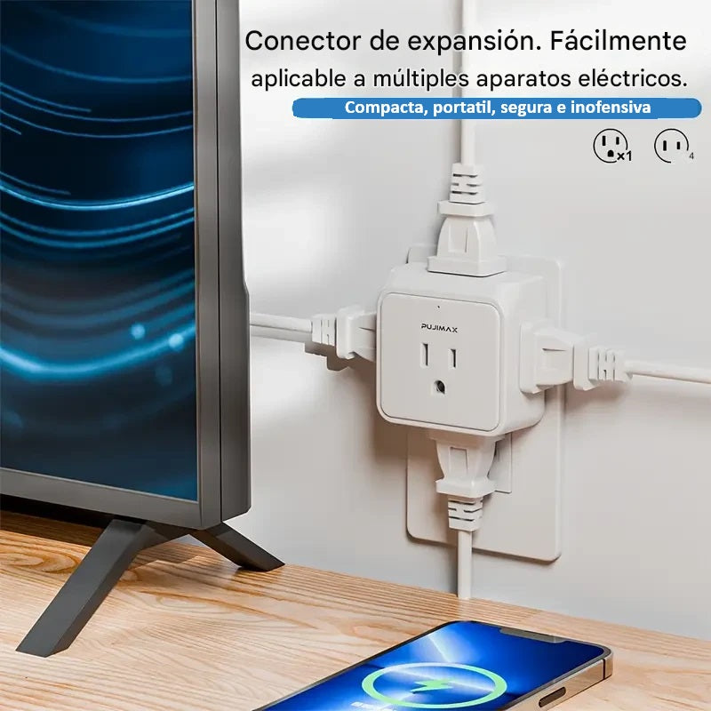Adaptador de viaje portátil con divisor de 5 tomas de corriente PUJIMAX – NQLN Store Venezuela, tienda online con envío a ...