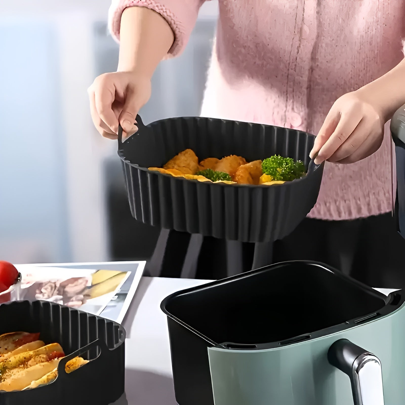 Cesta de Silicona Para Freidora De Aire Cuadrada – Comprar al mejor precio en NQLN Store Venezuela