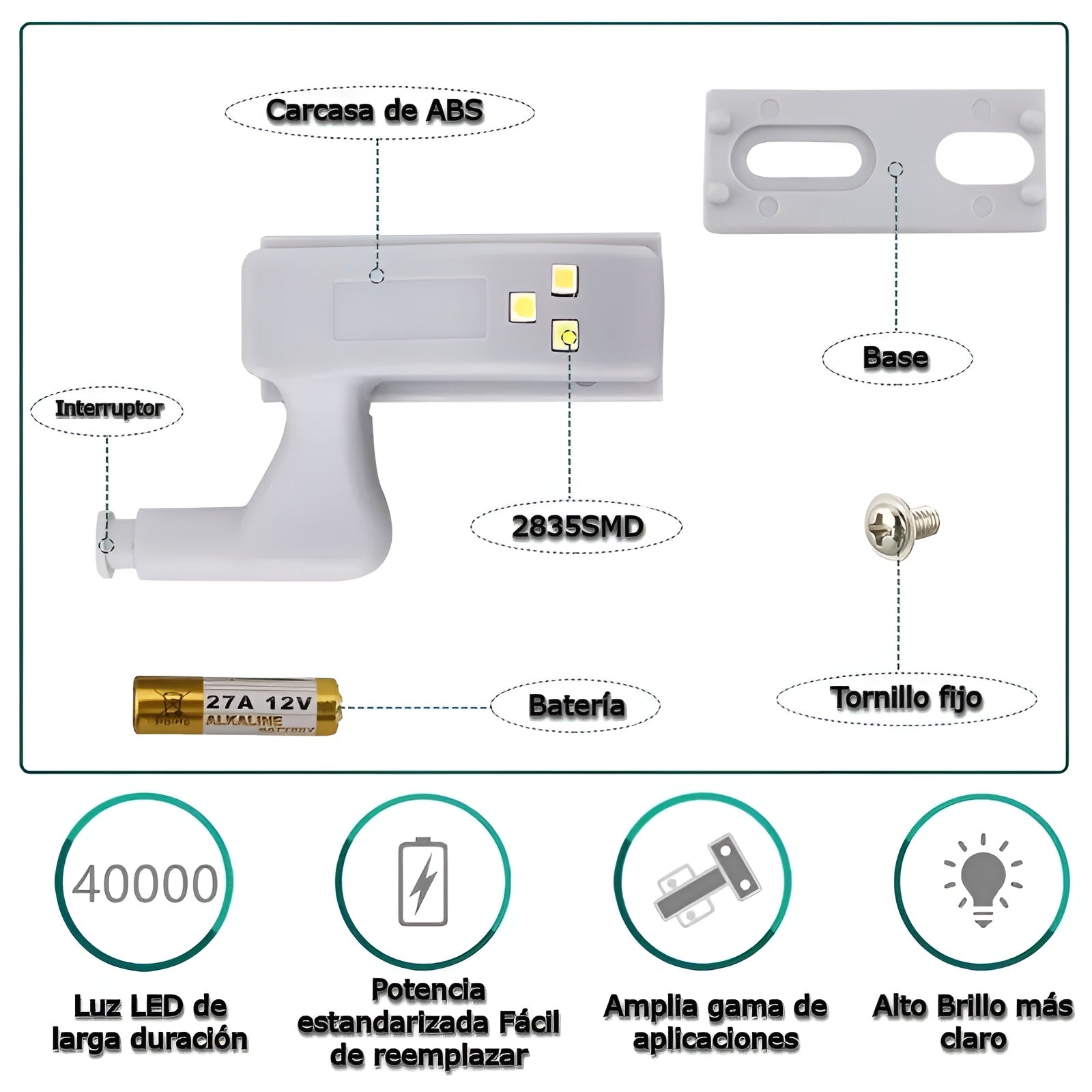 Luz de bisagra para gabinete – Envío a toda Venezuela – NQLN Store