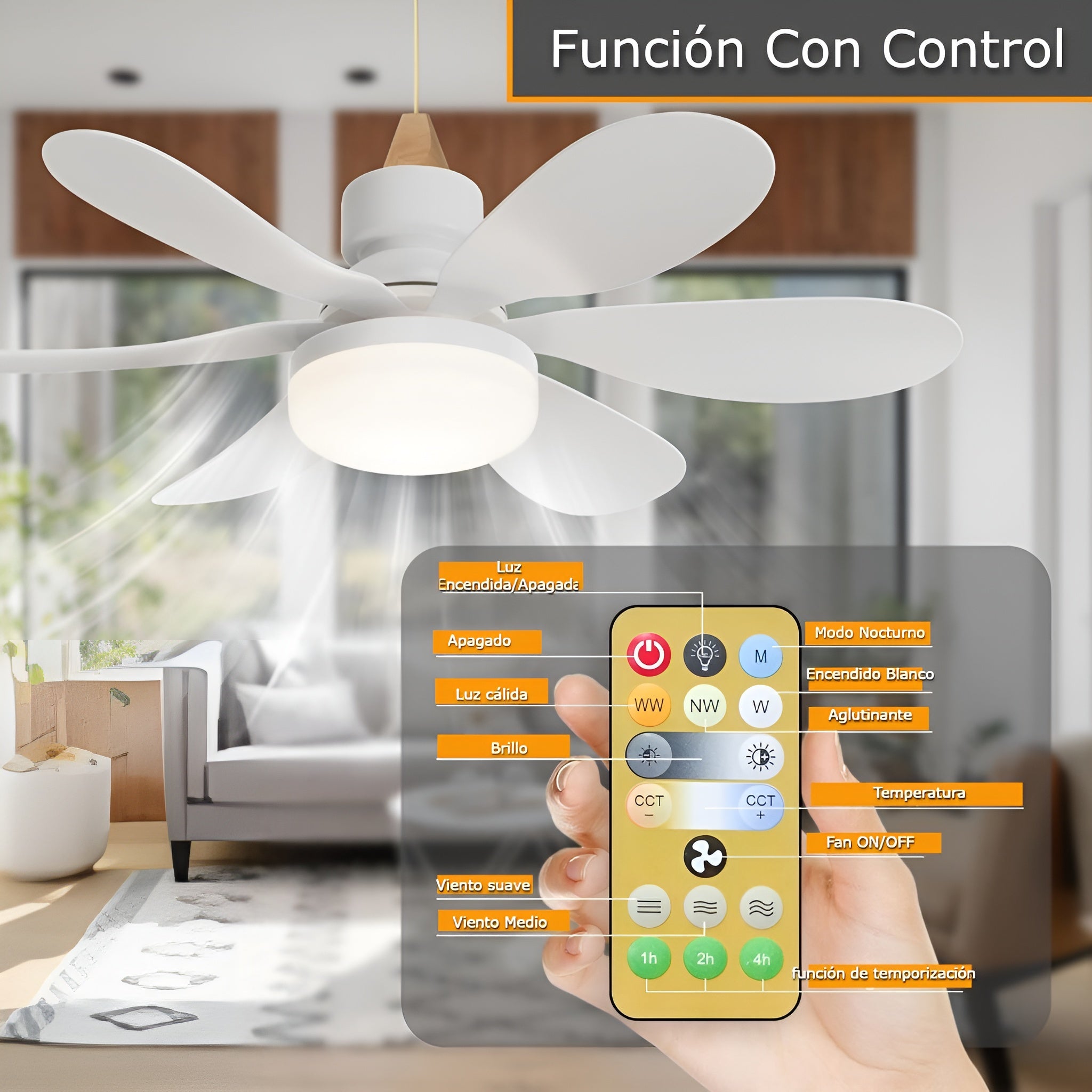 Ventilador de luz con control remoto – Envío a toda Venezuela – NQLN Store
