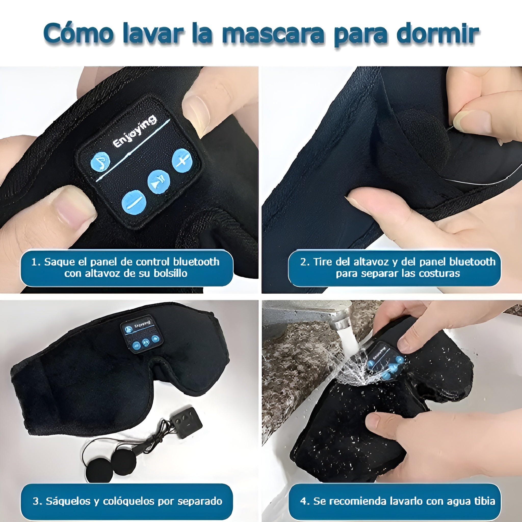 Antifaz para dormir con auriculares Bluetooth – Tienda online NQLN Store Venezuela