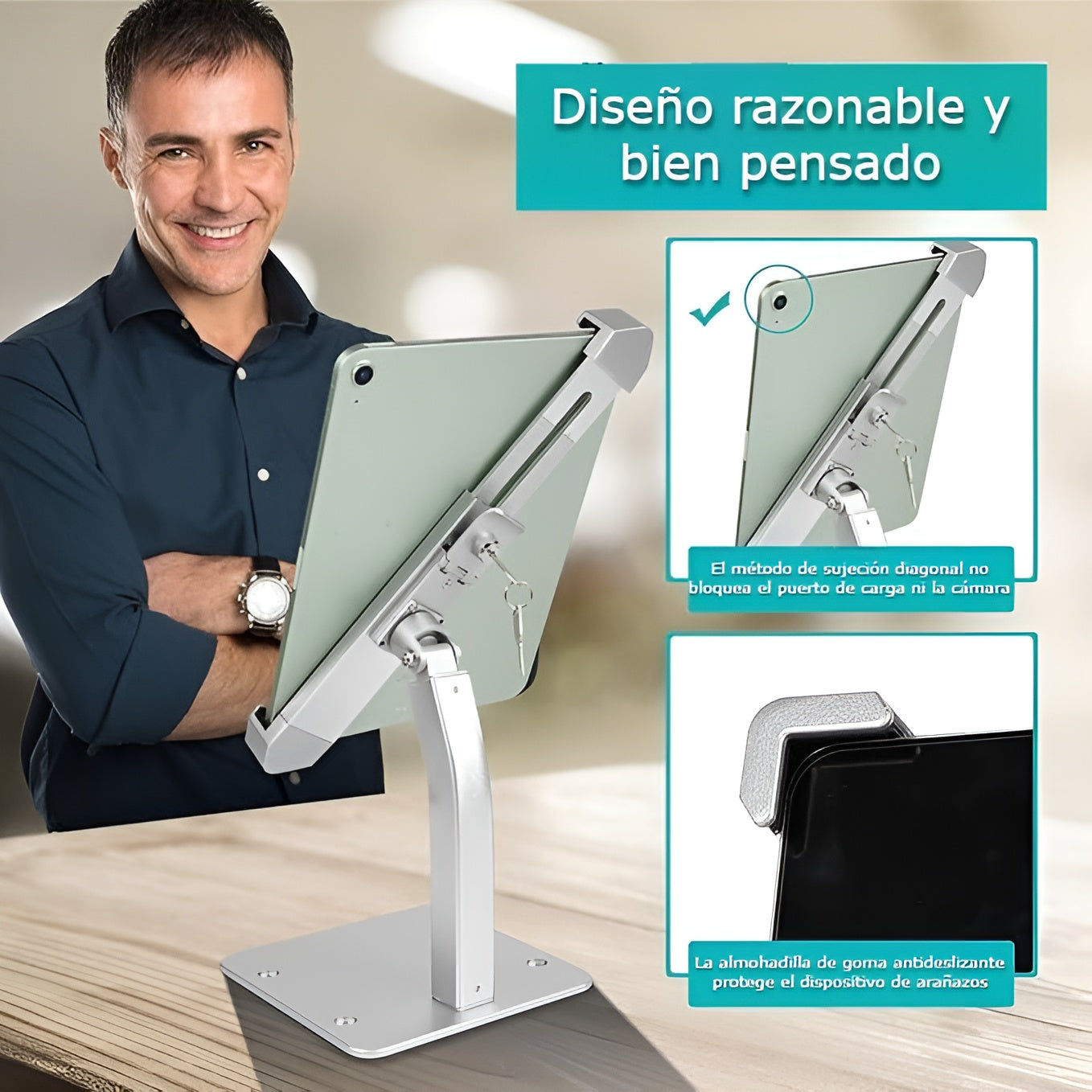 Soporte para tablet con seguridad y rotación 360° – Comprar al mejor precio en NQLN Store Venezuela