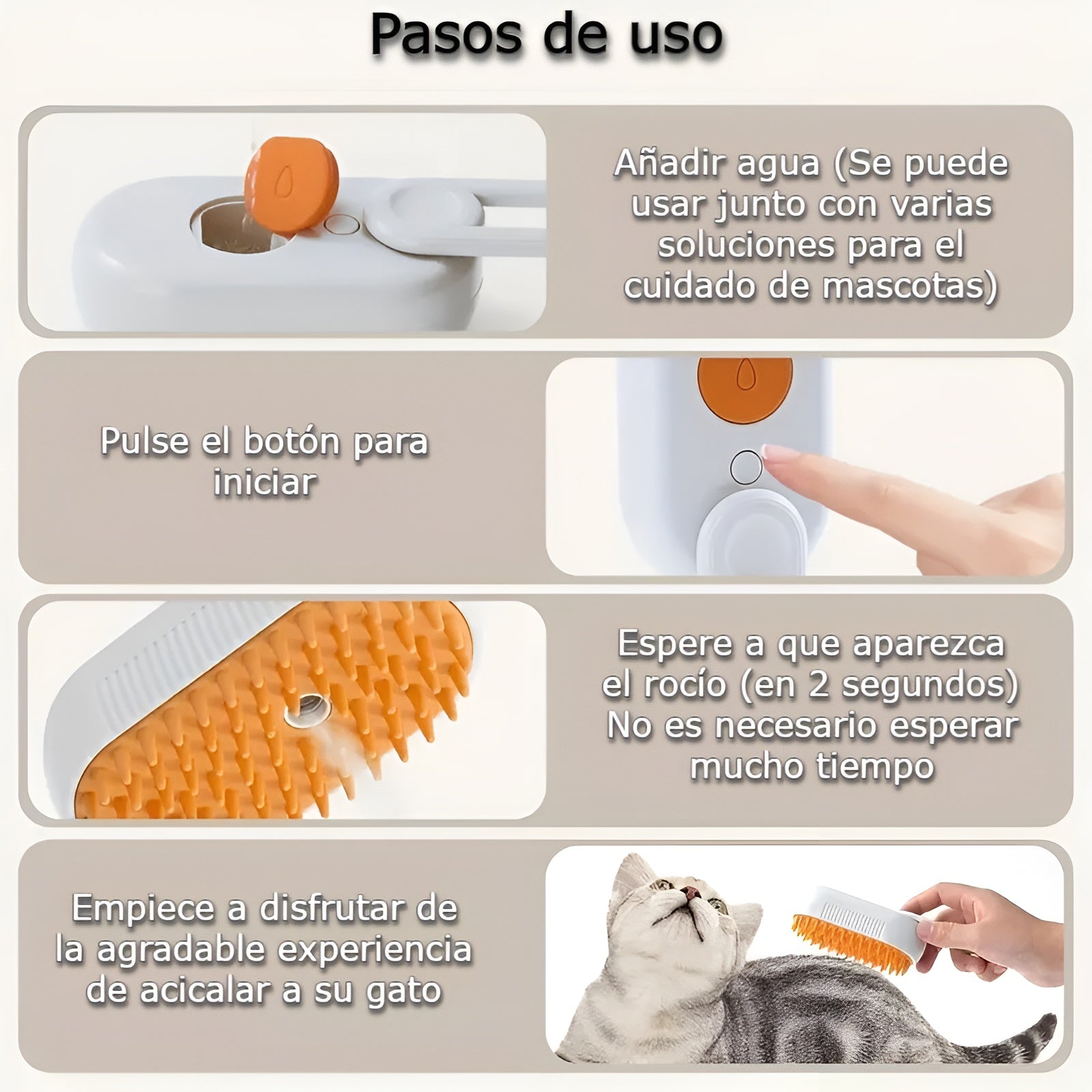 Cepillo para mascotas con vapor – Tienda online NQLN Store Venezuela