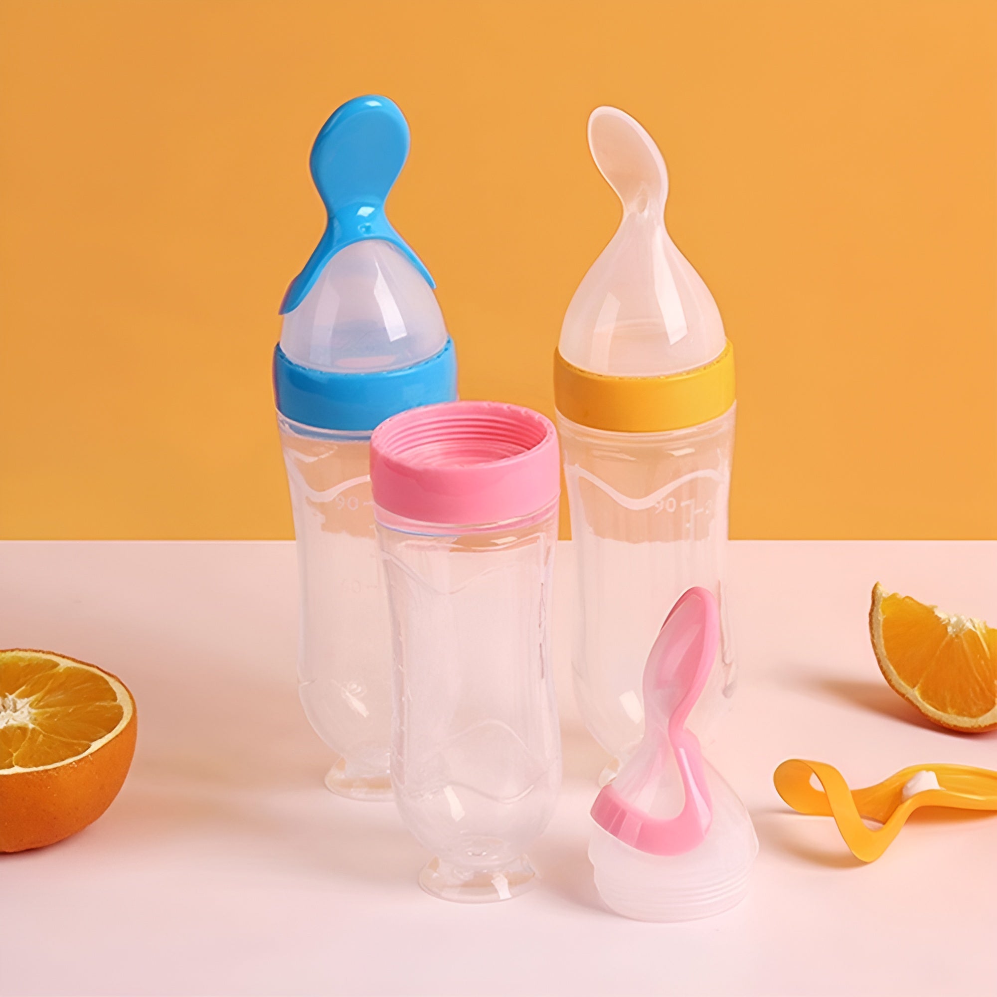 Botella de silicona con cuchara y cubierta  90ml – Tienda online NQLN Store Venezuela