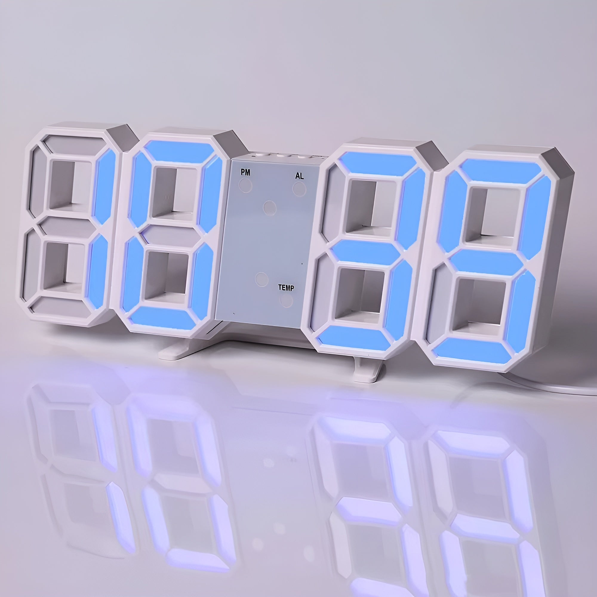 Reloj Digital 3D con alarma color blanco – Comprar al mejor precio en NQLN Store Venezuela