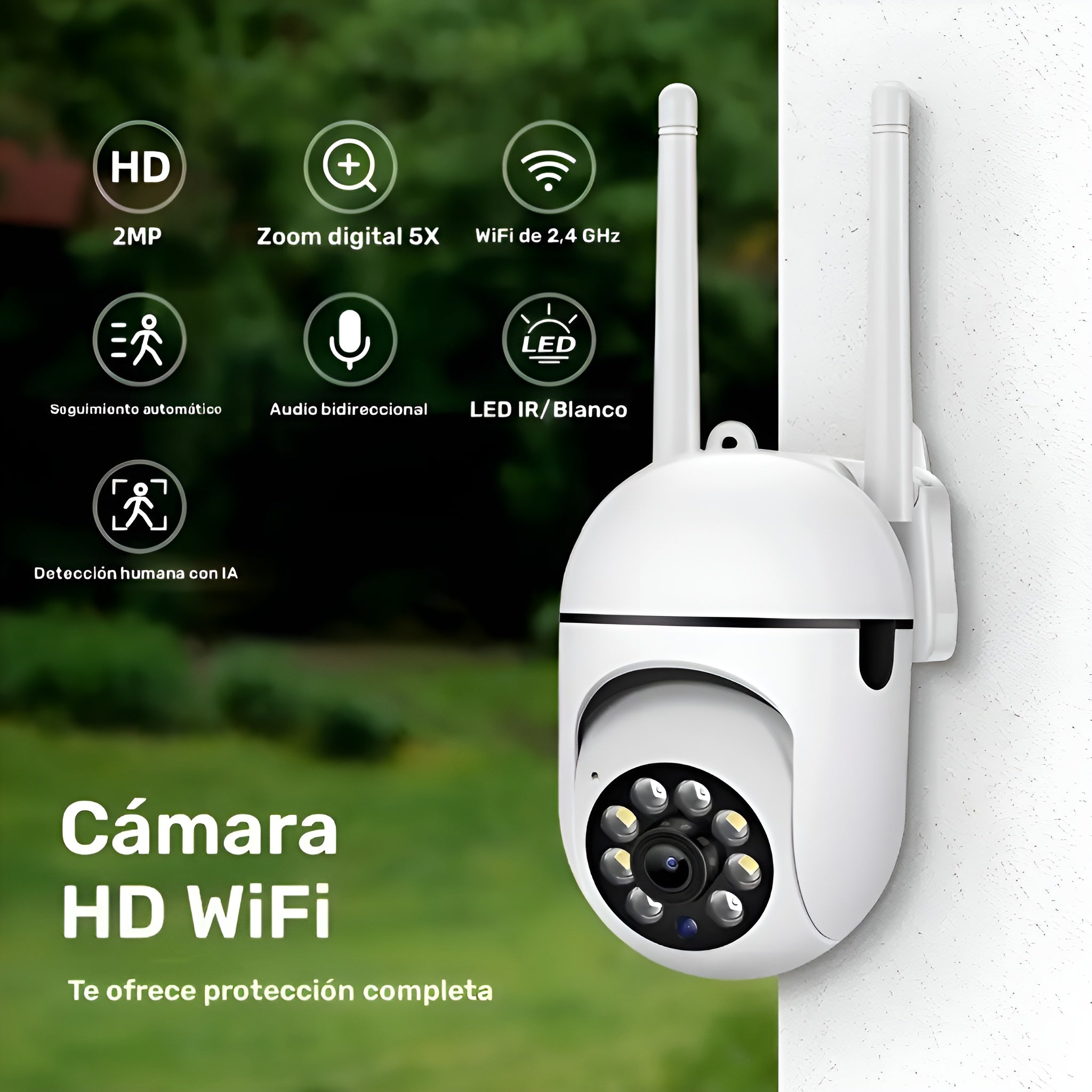 Cámara Seguridad Wifi Ip Inalámbrica – Vista de cerca del producto – NQLN Store