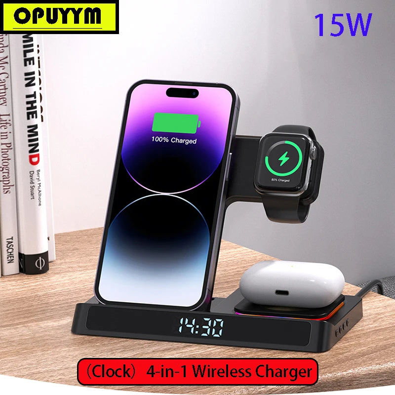 Cargador inalámbrico 3 en 1 – Vista adicional – Disponible en NQLN Store Venezuela