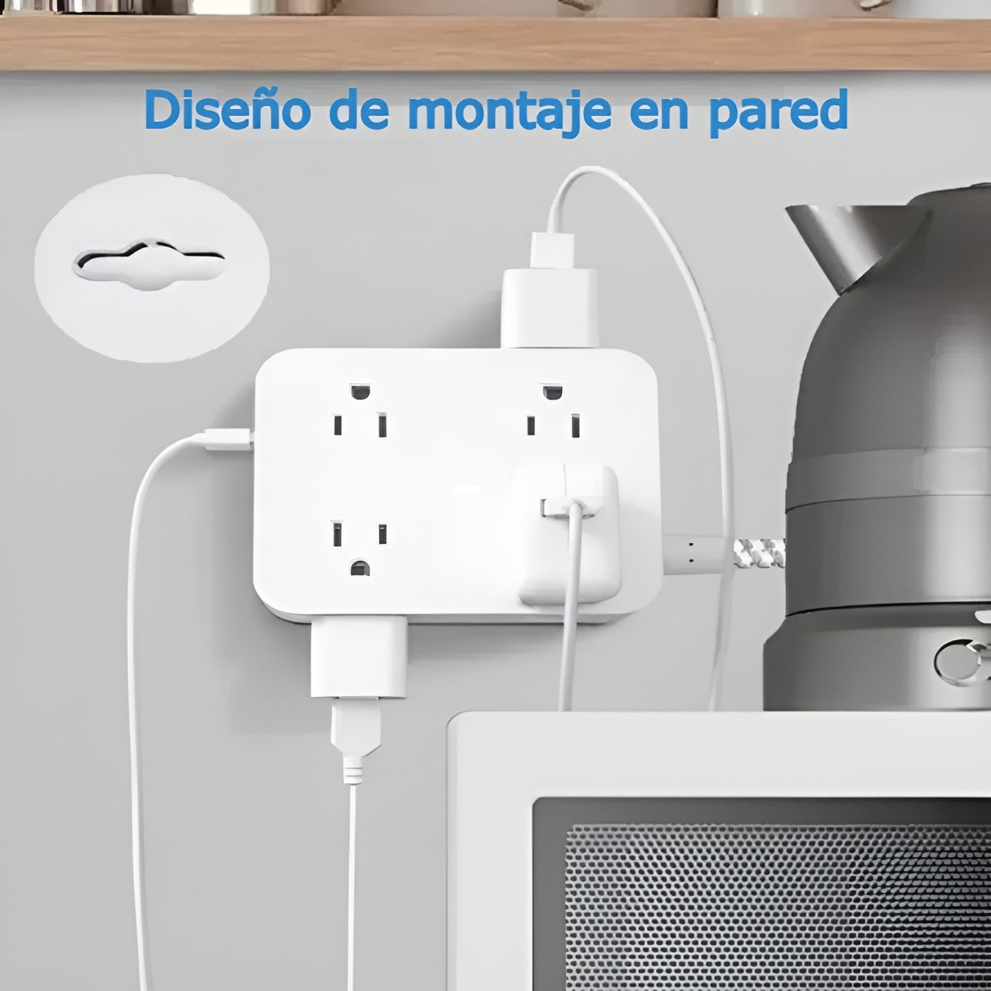 Regleta con protector de sobretension – Vista adicional – Disponible en NQLN Store Venezuela