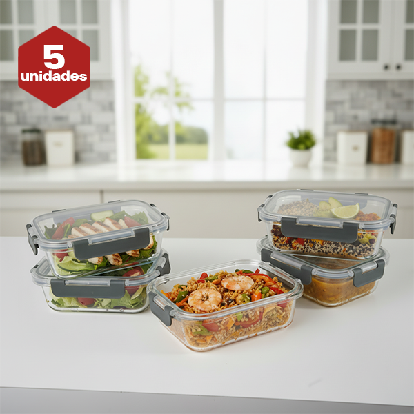Envases hermeticos de vidrio 5 unidades Vauli – Tienda online NQLN Store Venezuela