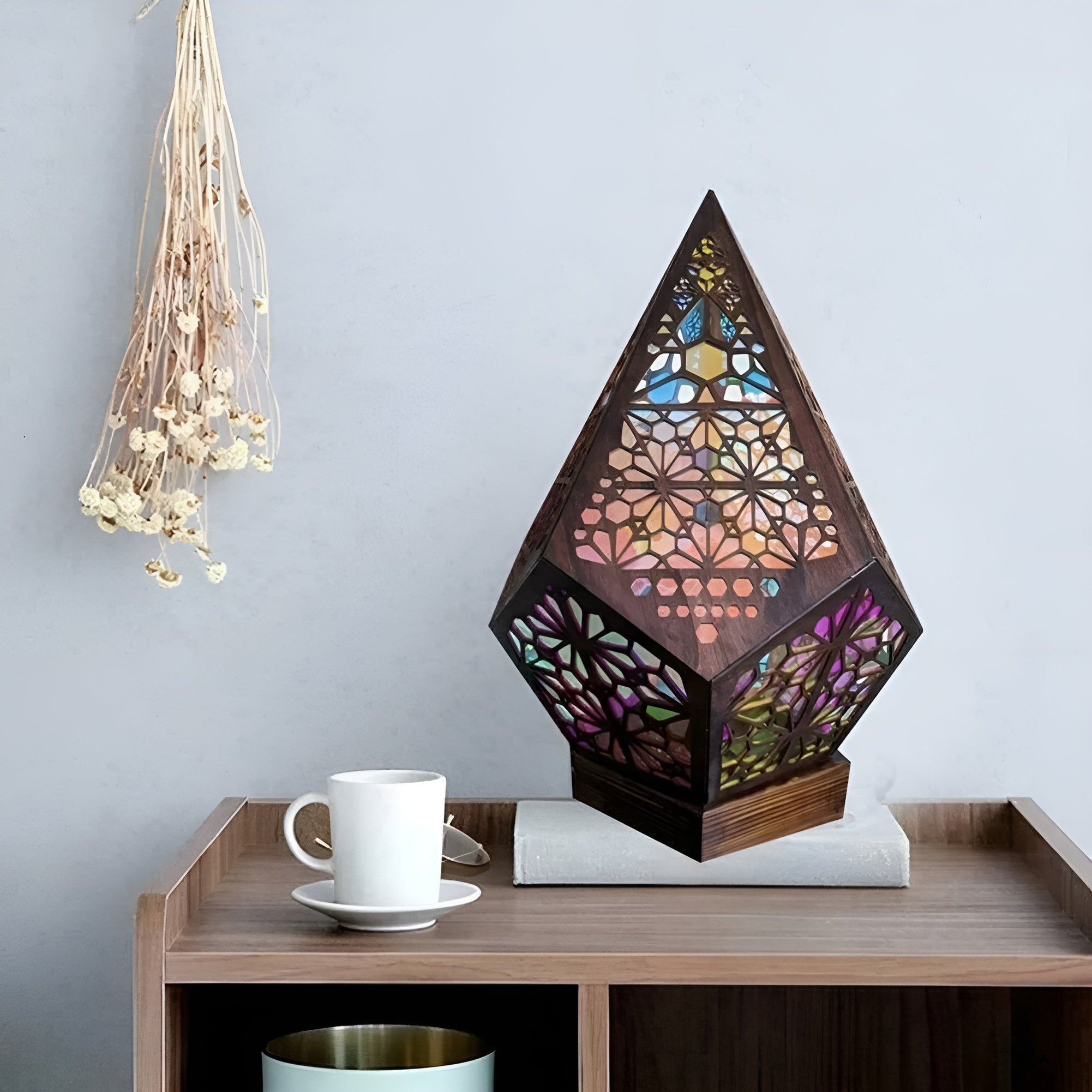Lámpara de luz bohemia – Vista de cerca del producto – NQLN Store