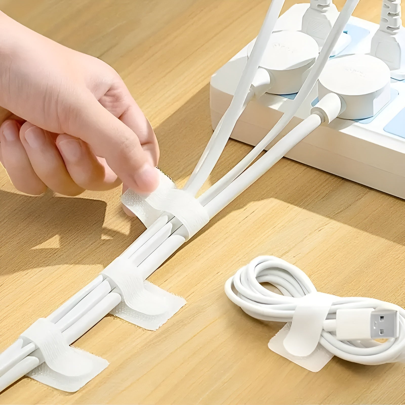 Organizador de cables con adhesivo – Detalle de calidad y acabado – NQLN Store