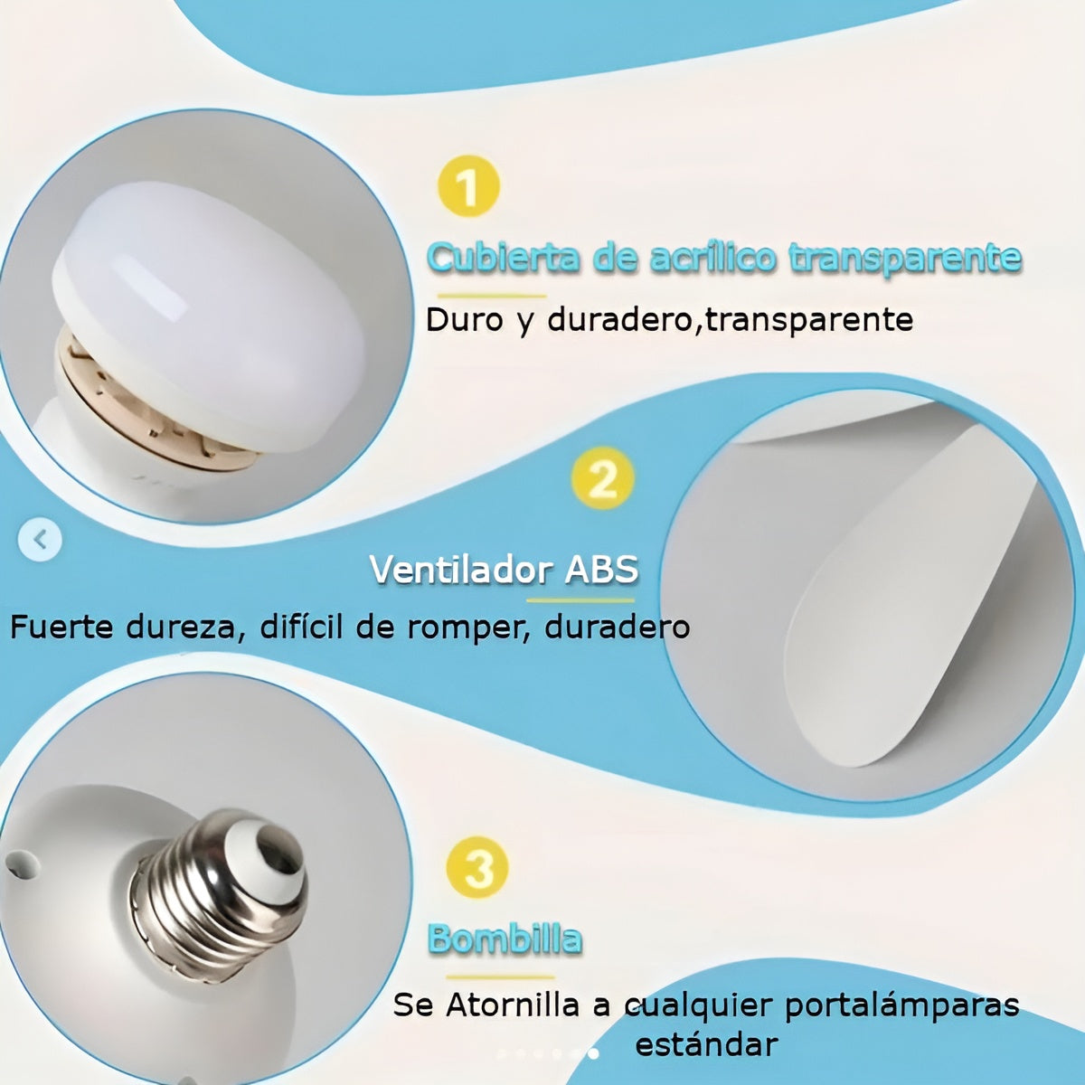 Ventilador de luz con control remoto – Vista adicional – Disponible en NQLN Store Venezuela