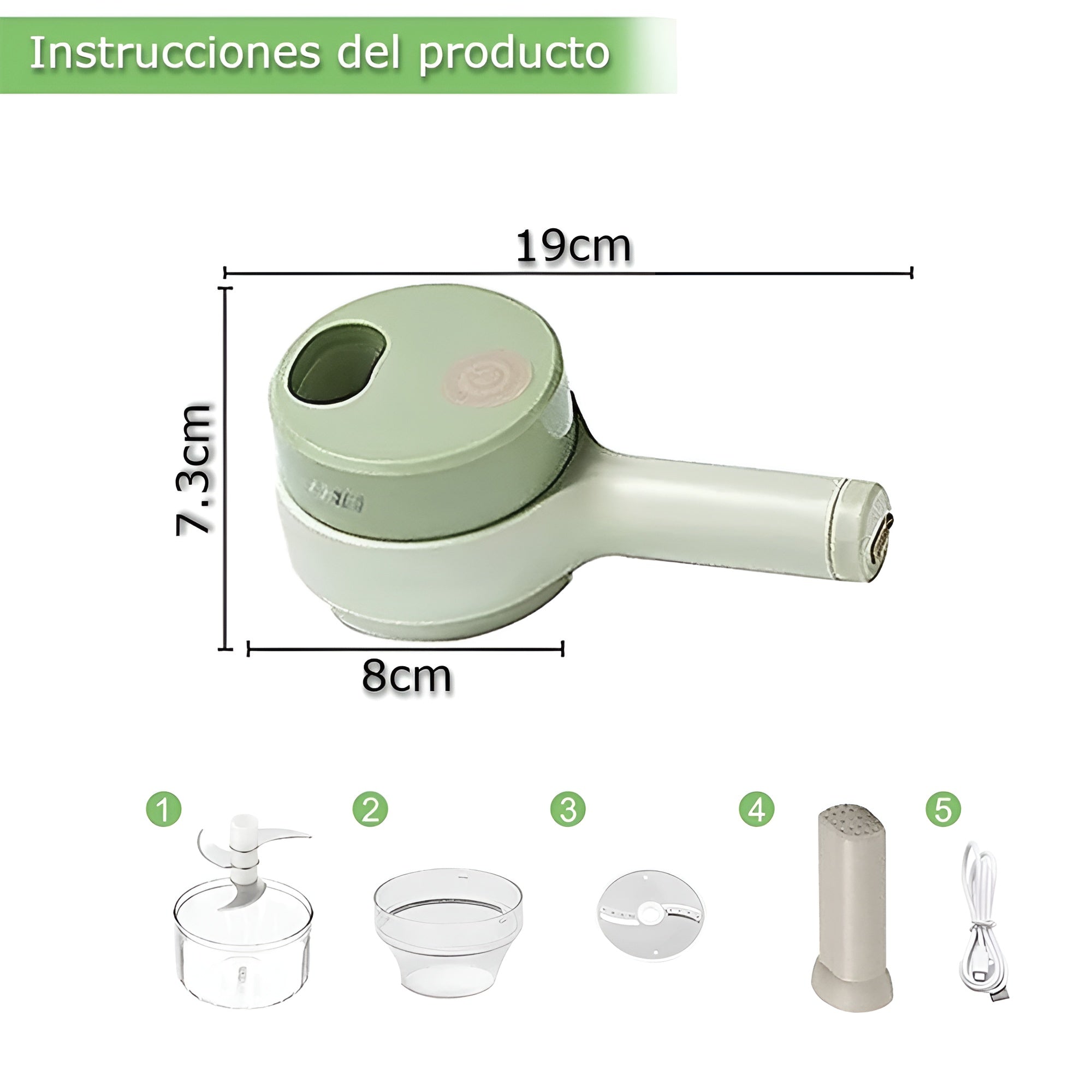 Cortador de verduras recargable 4 en 1 – Al mejor precio en NQLN Store Caracas y Margarita