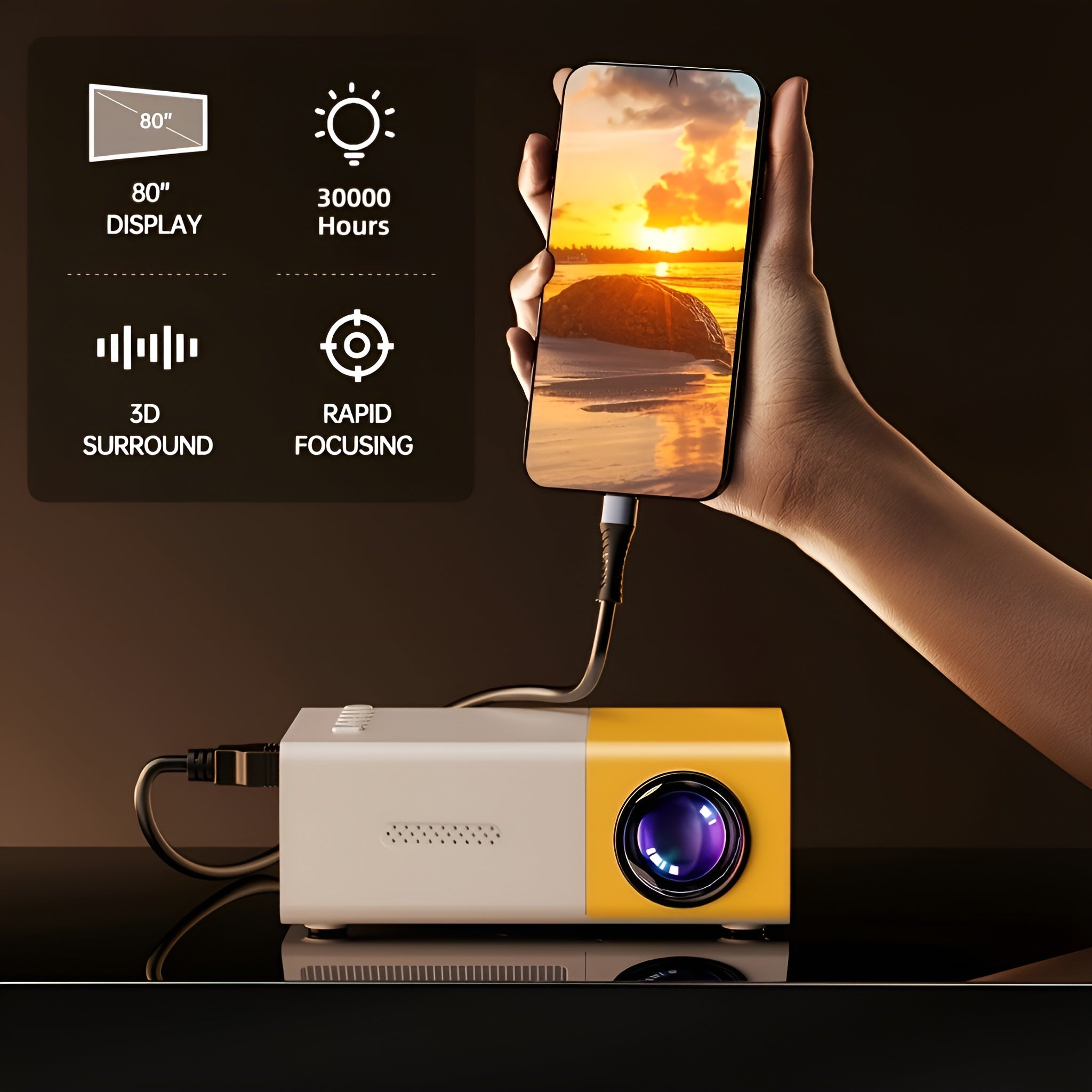 Mini proyector USB portátil – Tienda online NQLN Store Venezuela