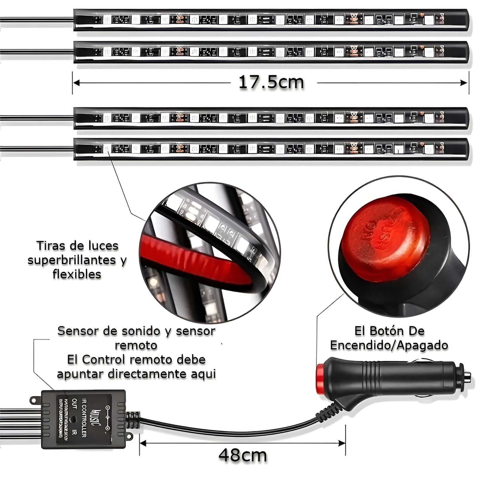 Luz led multicolor para interior de carro – Disponible en Caracas y Margarita – NQLN Store