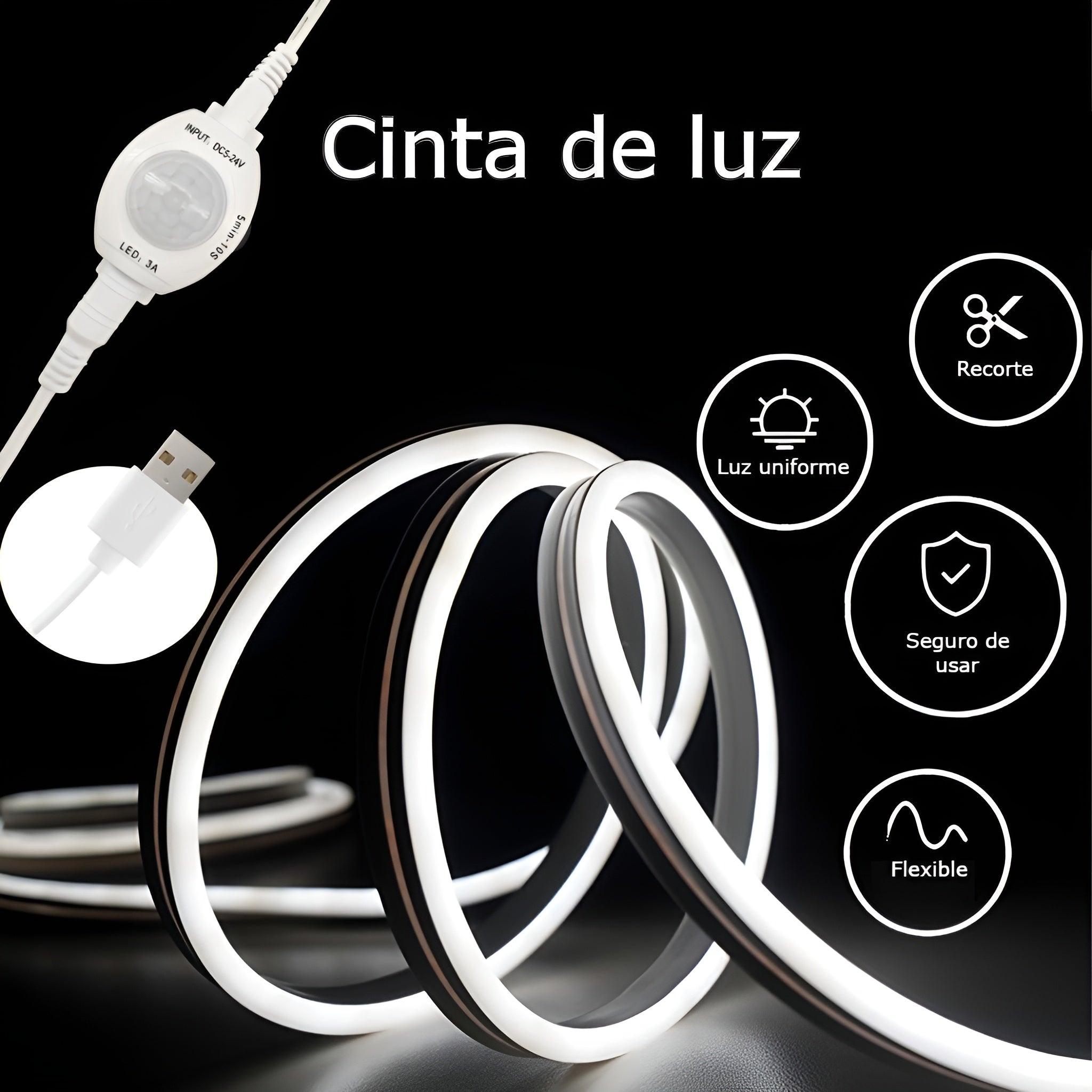 Cinta de luz inteligente con sensor – Comprar al mejor precio en NQLN Store Venezuela
