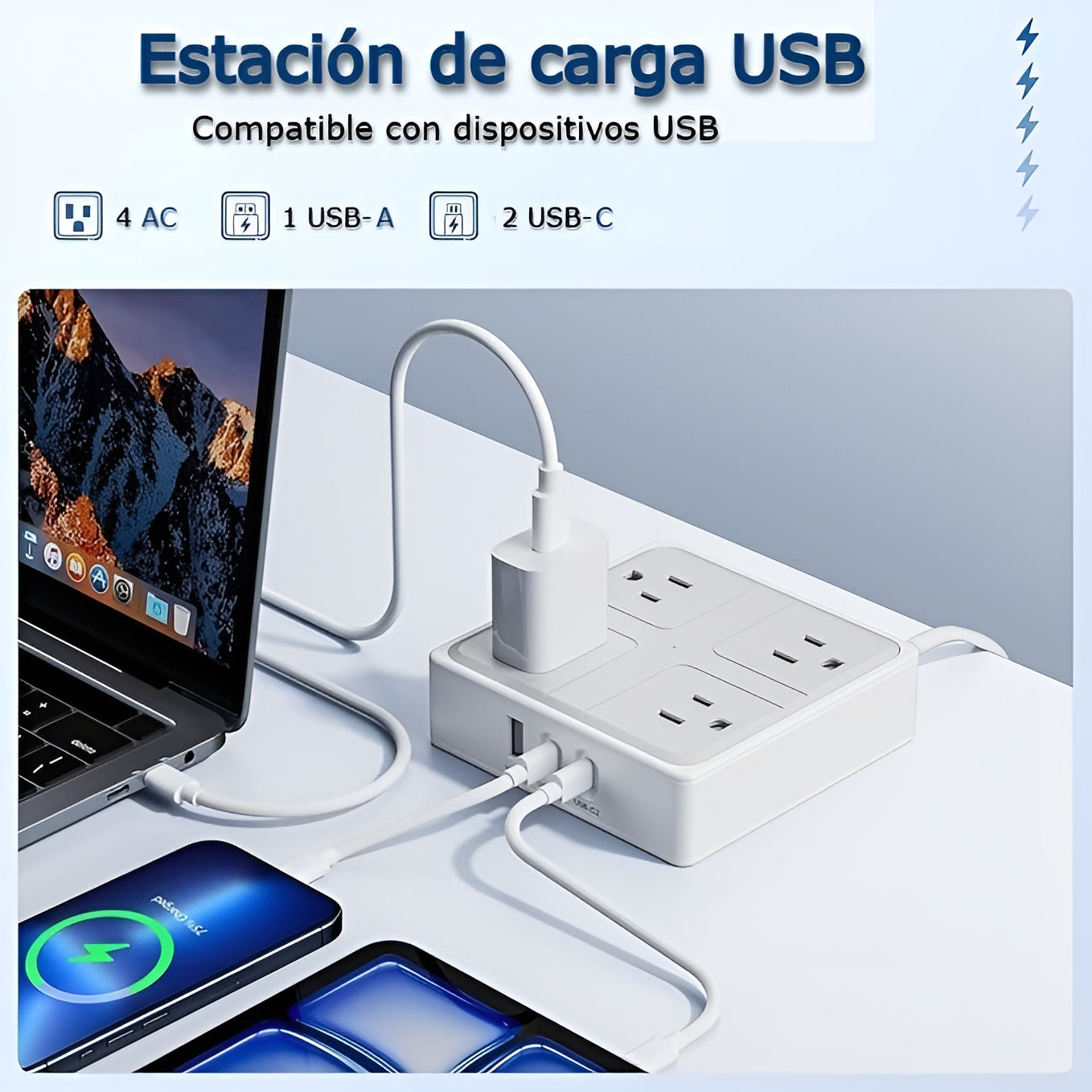 Regleta con protector de sobretension – Al mejor precio en NQLN Store Caracas y Margarita