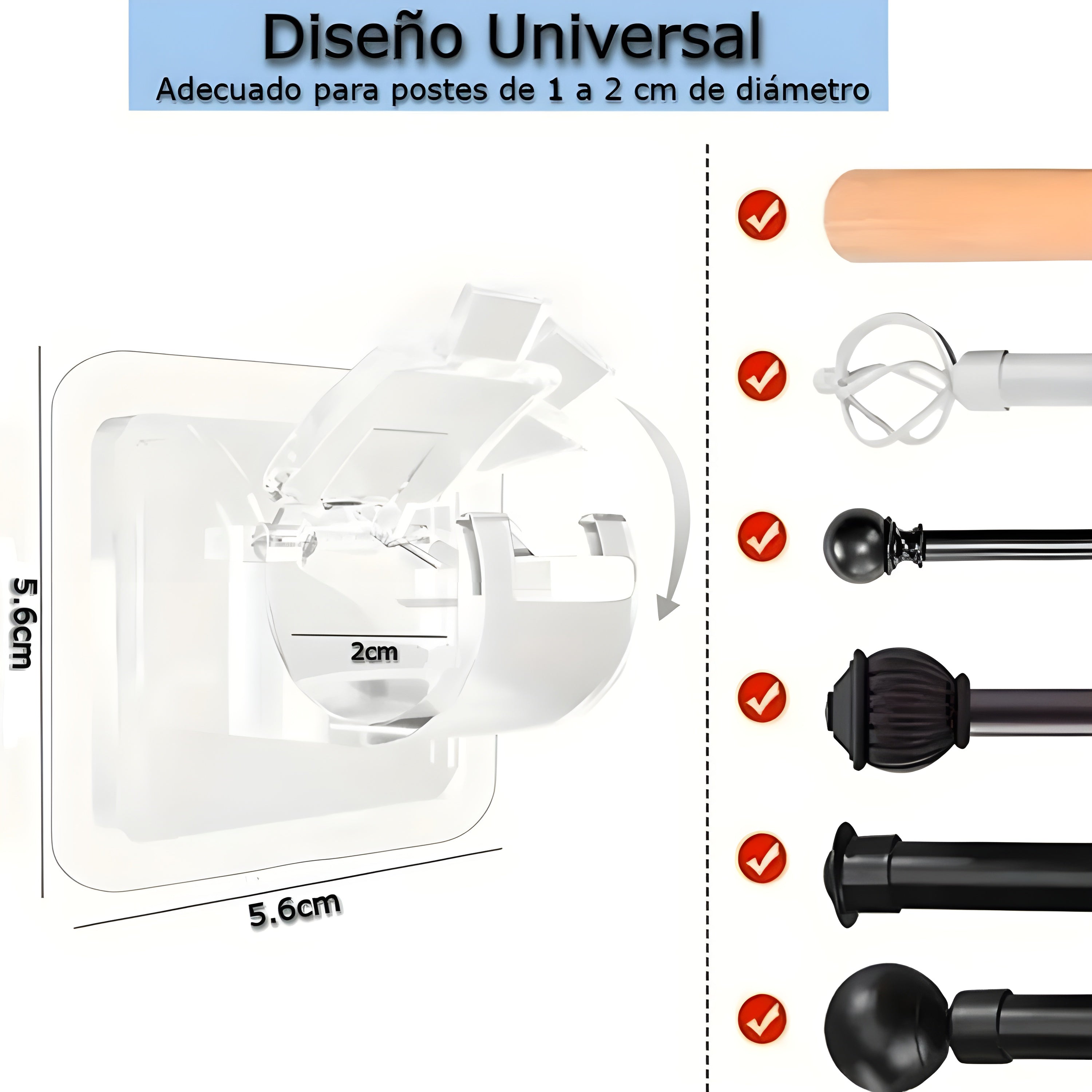 Soporte Autoadhesivo para Cortinas (Pack de 10) – Al mejor precio en NQLN Store Caracas y Margarita