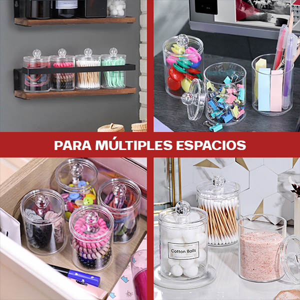 Set de organizadores de acrilico con tapa Vauli (4 unidades) – Presentación del producto – Comprar en NQLN Store