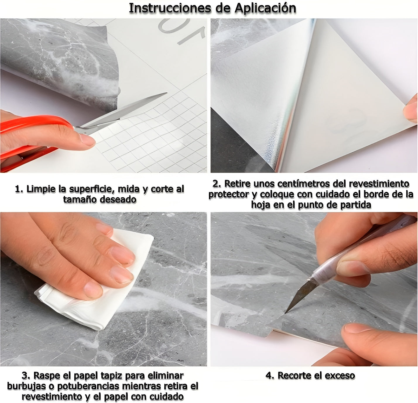 Papel tapiz 3D de mármol impermeable para cocina – Tienda online NQLN Store Venezuela