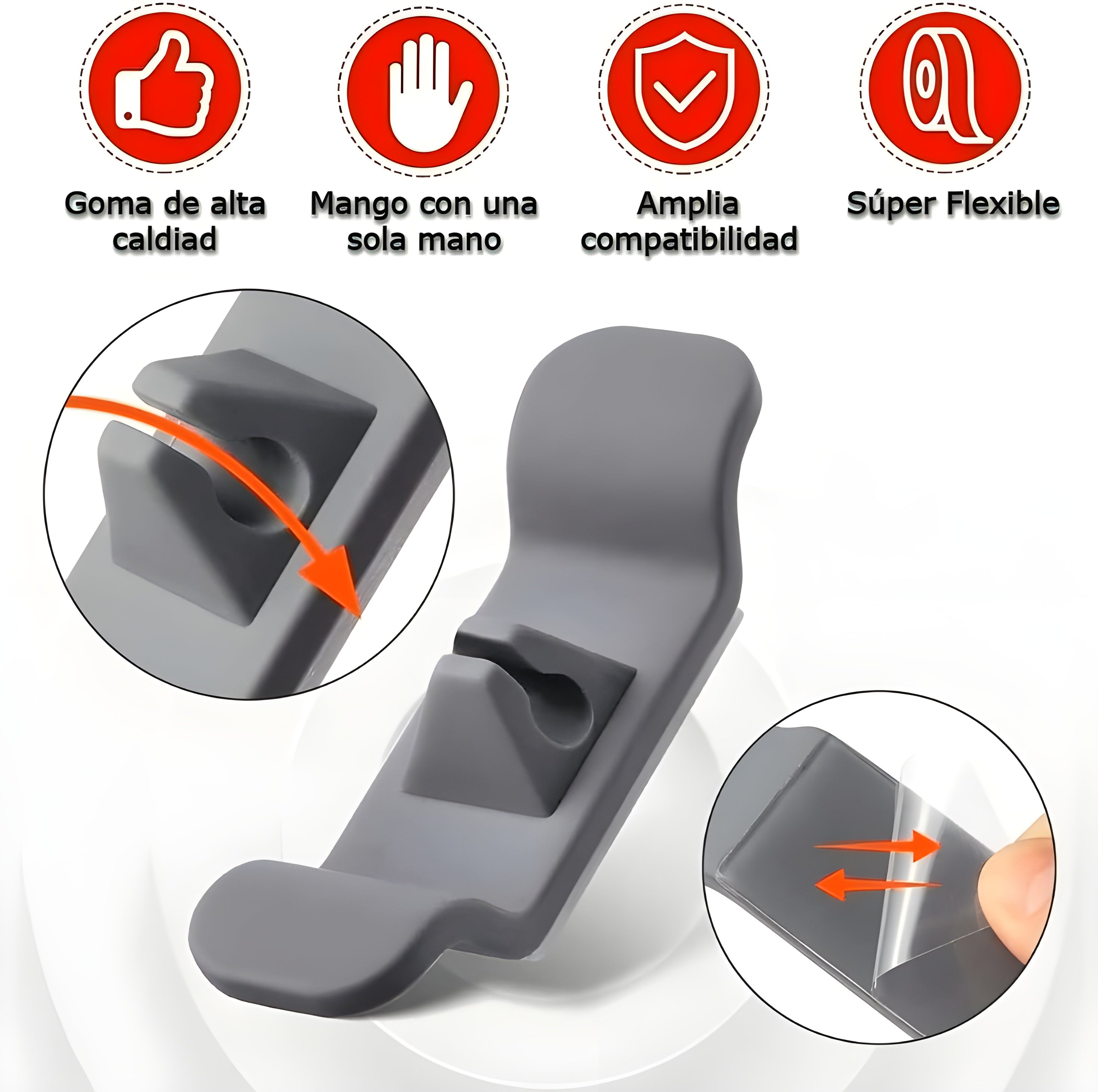 Organizador de cables de silicona (Pack de 5) – Detalle de calidad y acabado – NQLN Store