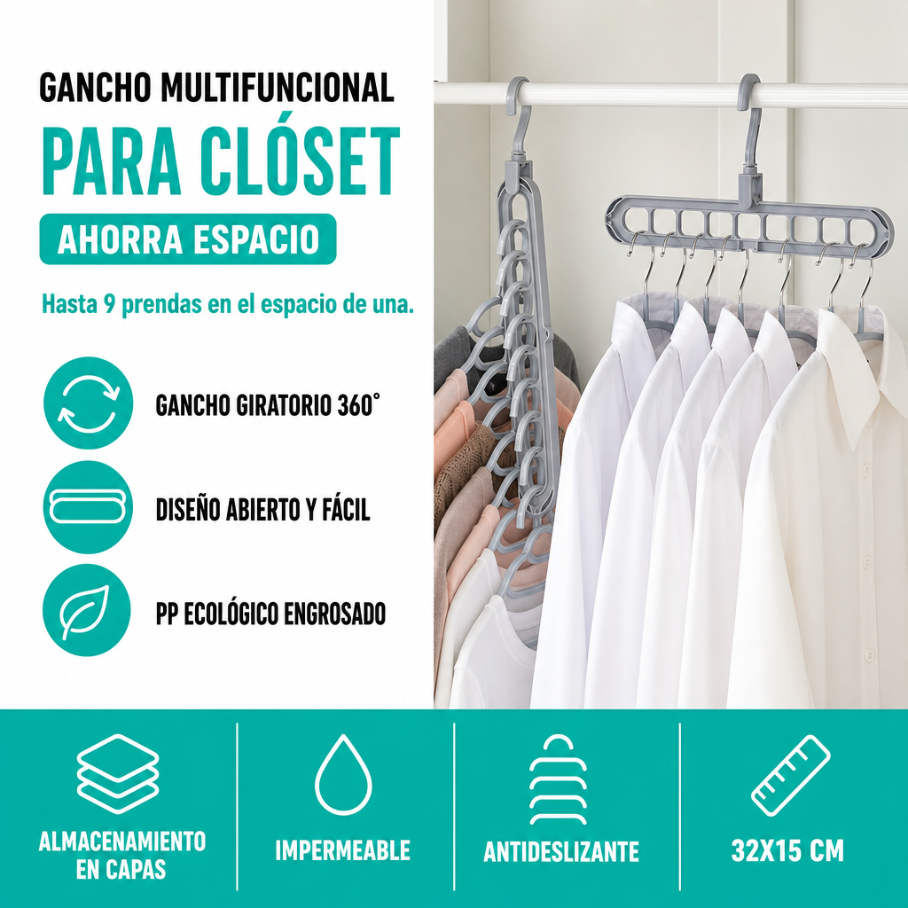 Gancho para ropa multifuncional