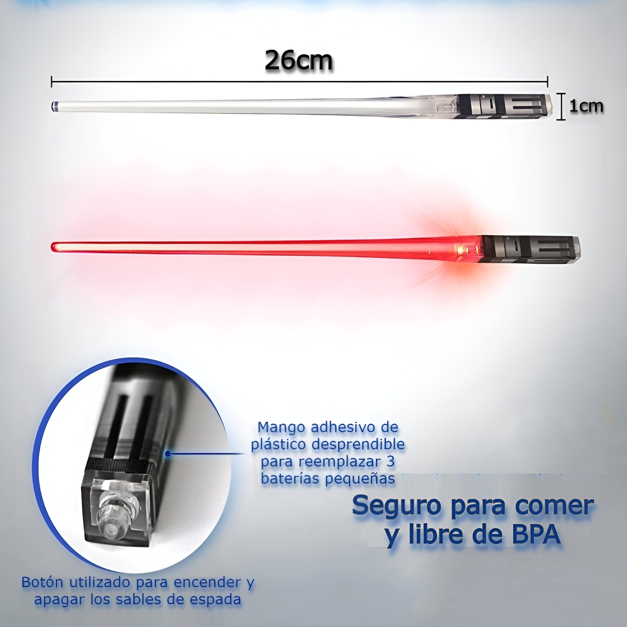 Palillos chinos LED para sushi color azul – Detalle y presentación – NQLN Store Venezuela