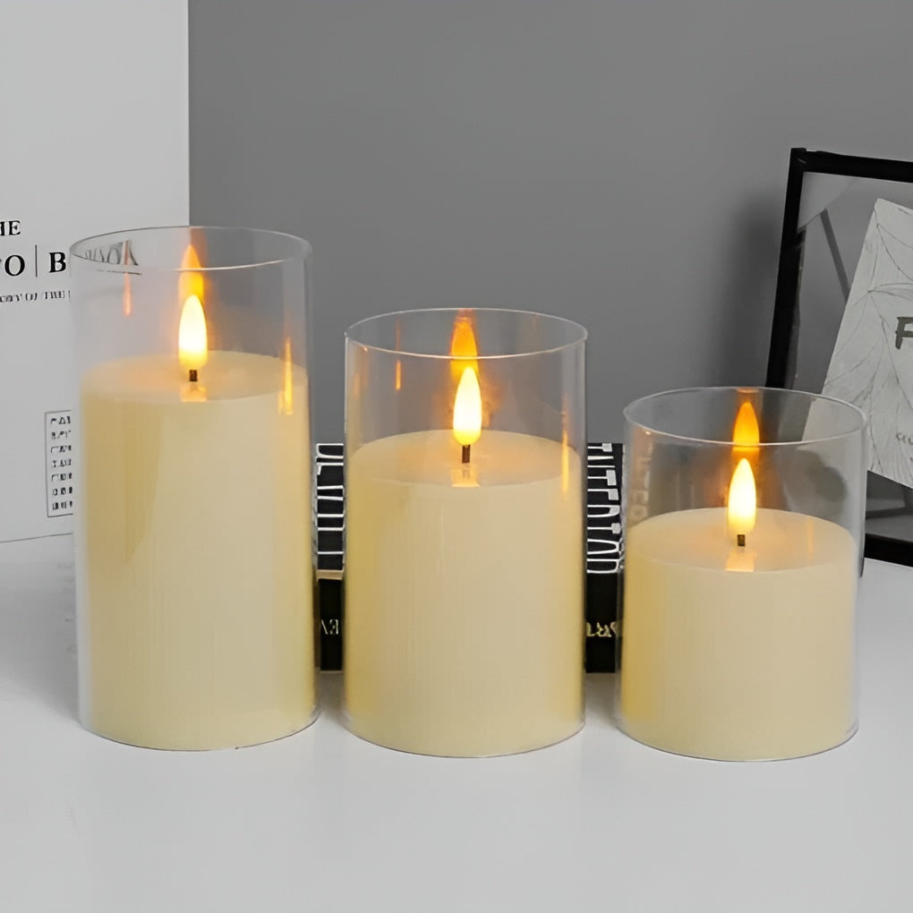 Velas eléctricas con llama móvil – Vista adicional – Disponible en NQLN Store Venezuela