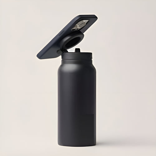 Botella con soporte magnetico para telefono
