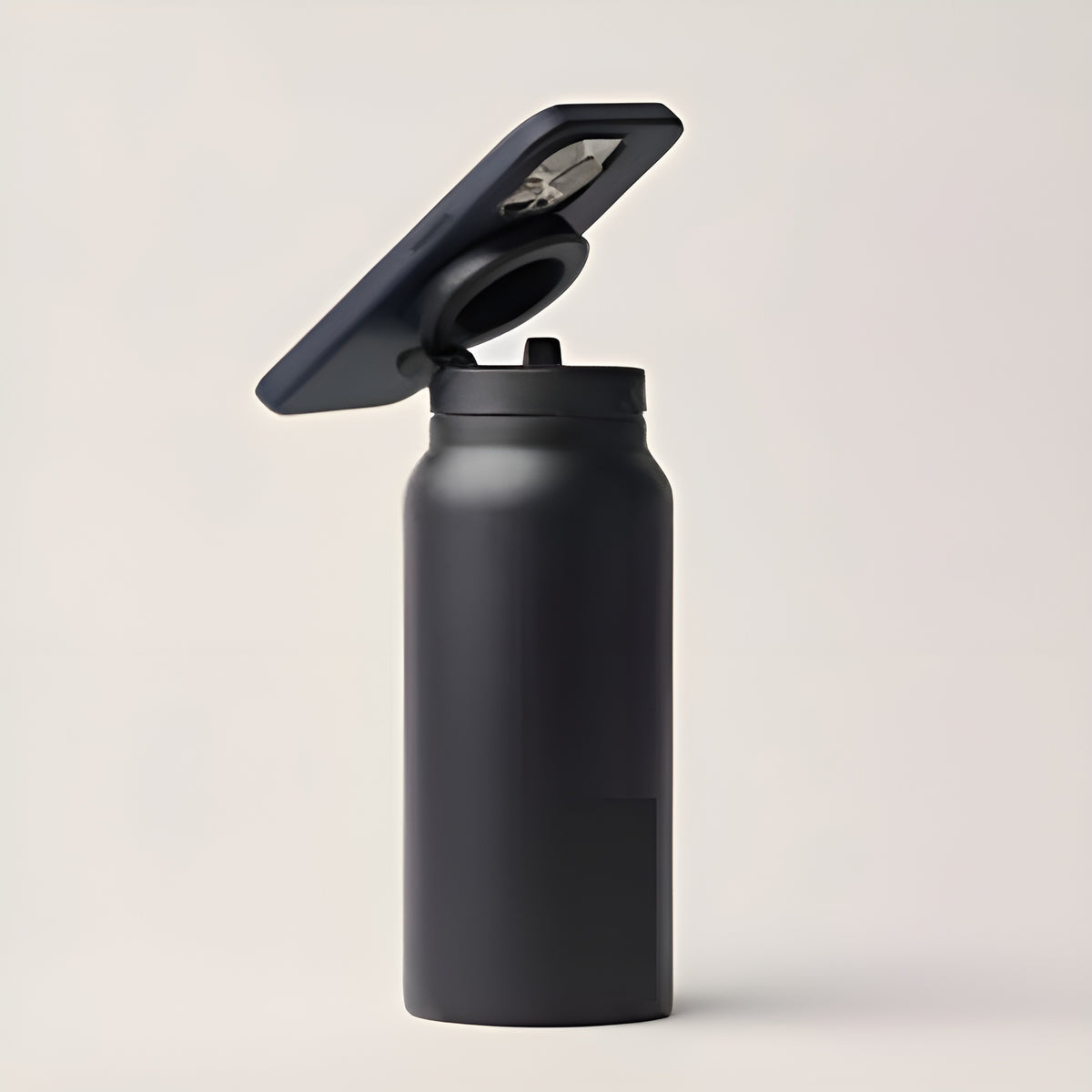 Botella con soporte magnetico para telefono