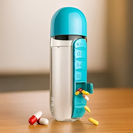 Botella de agua de 600 ml con Pastillero – Comprar al mejor precio en NQLN Store Venezuela
