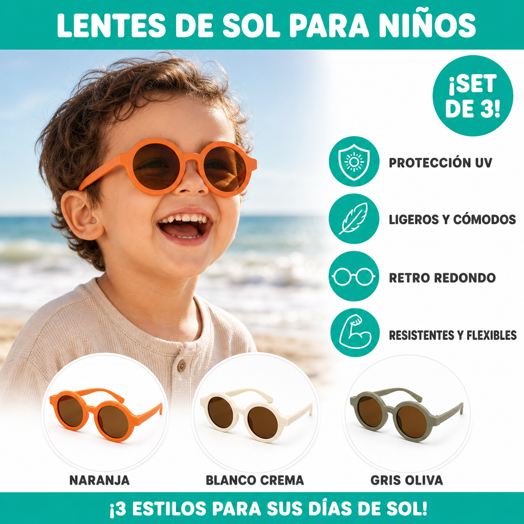Lentes de sol para niños (Set de 3)