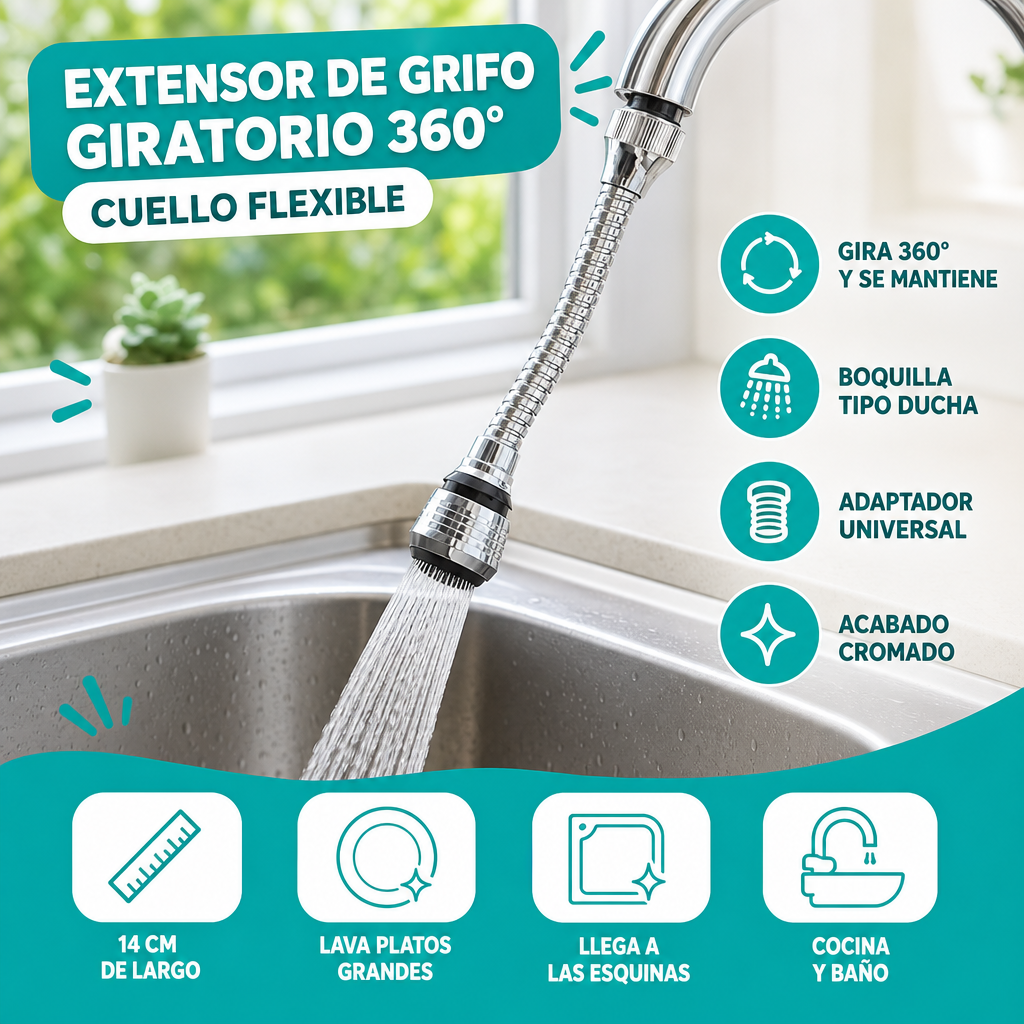 Extensor de grifo giratorio de 360 grados