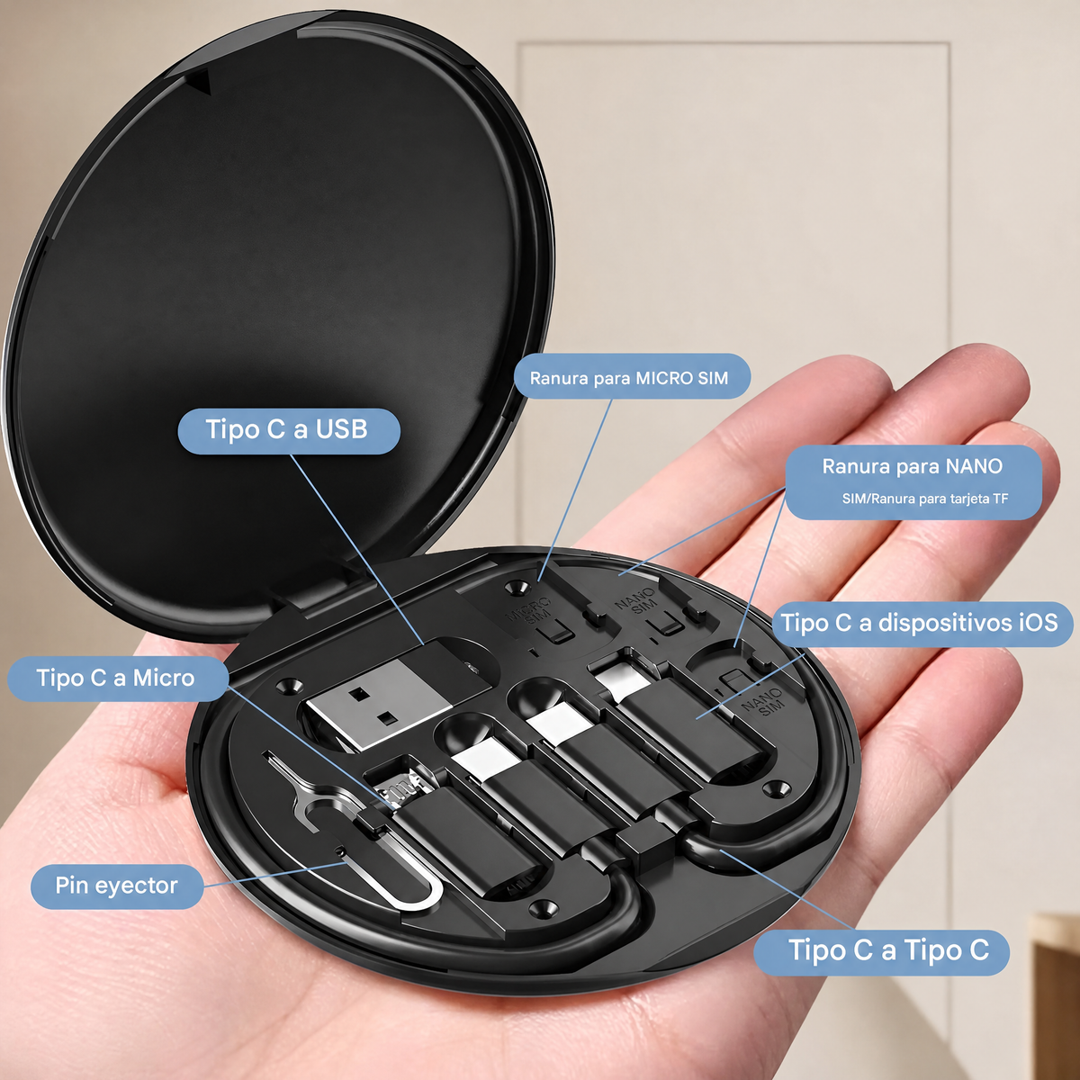 Kit de almacenamiento de tarjetas adaptadoras USB