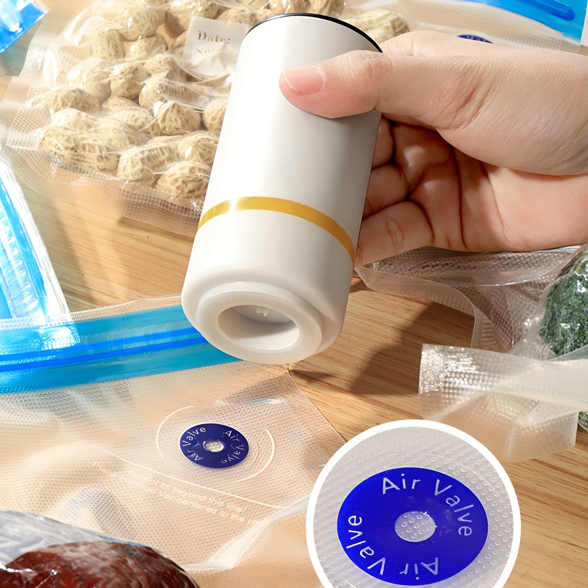 Sellador de bolsas al vacío para alimentos (5 Bolsas incluidas) – Vista detalle del producto – NQLN Store