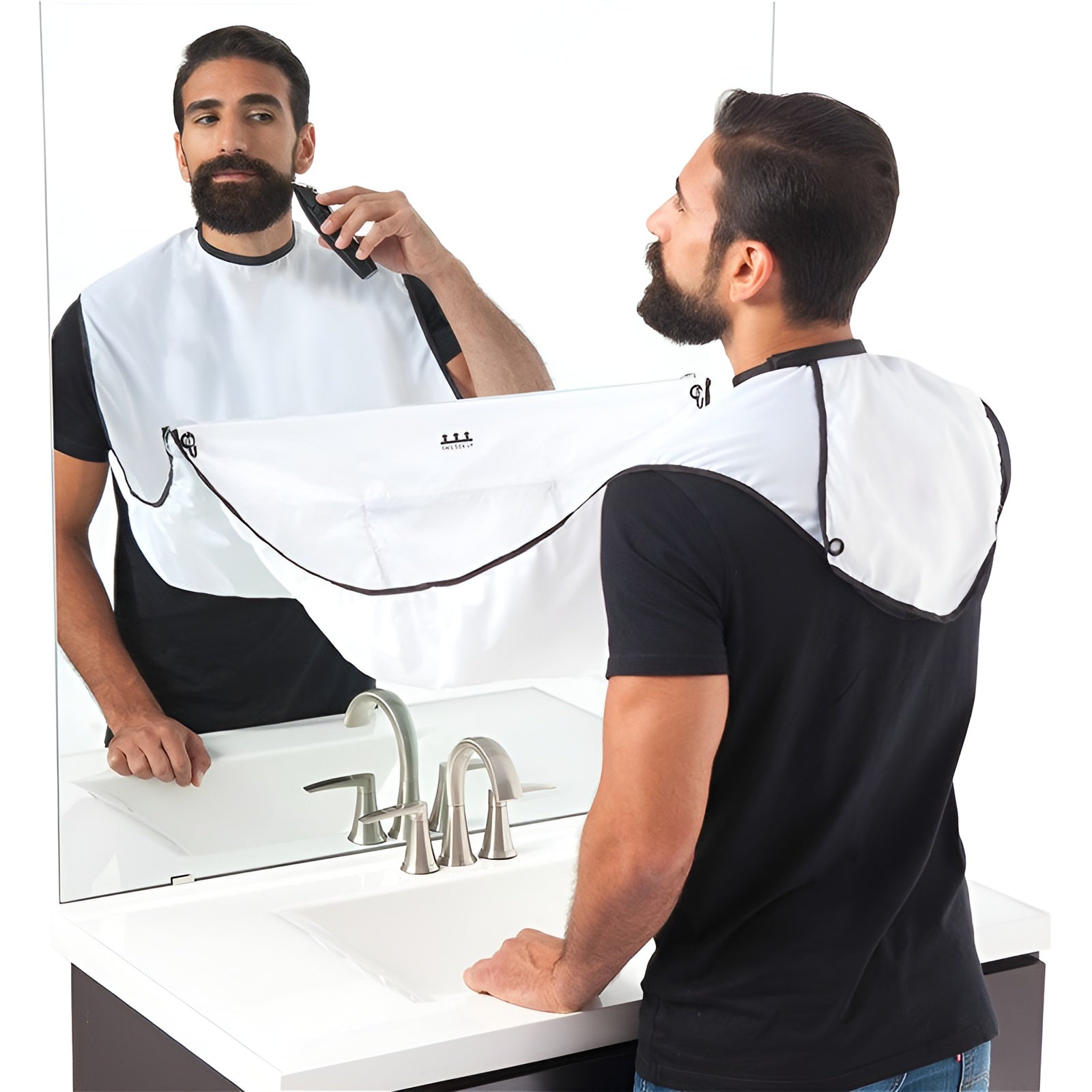 Delantal para afeitado de barba – Detalle y presentación – NQLN Store Venezuela