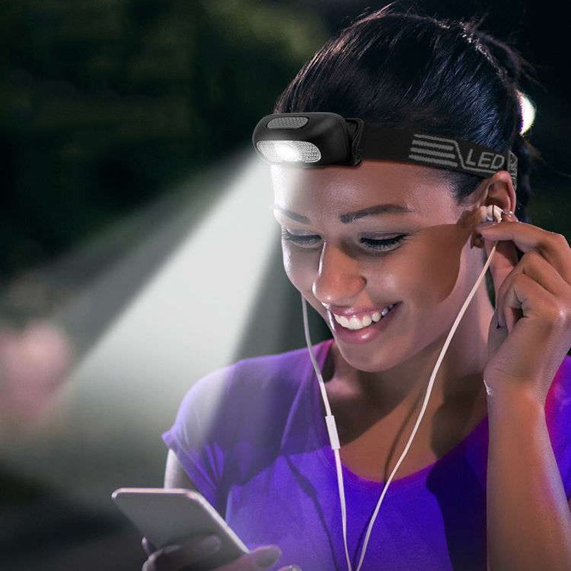 Linterna LED de cabeza con carga USB – Detalle y presentación – NQLN Store Venezuela