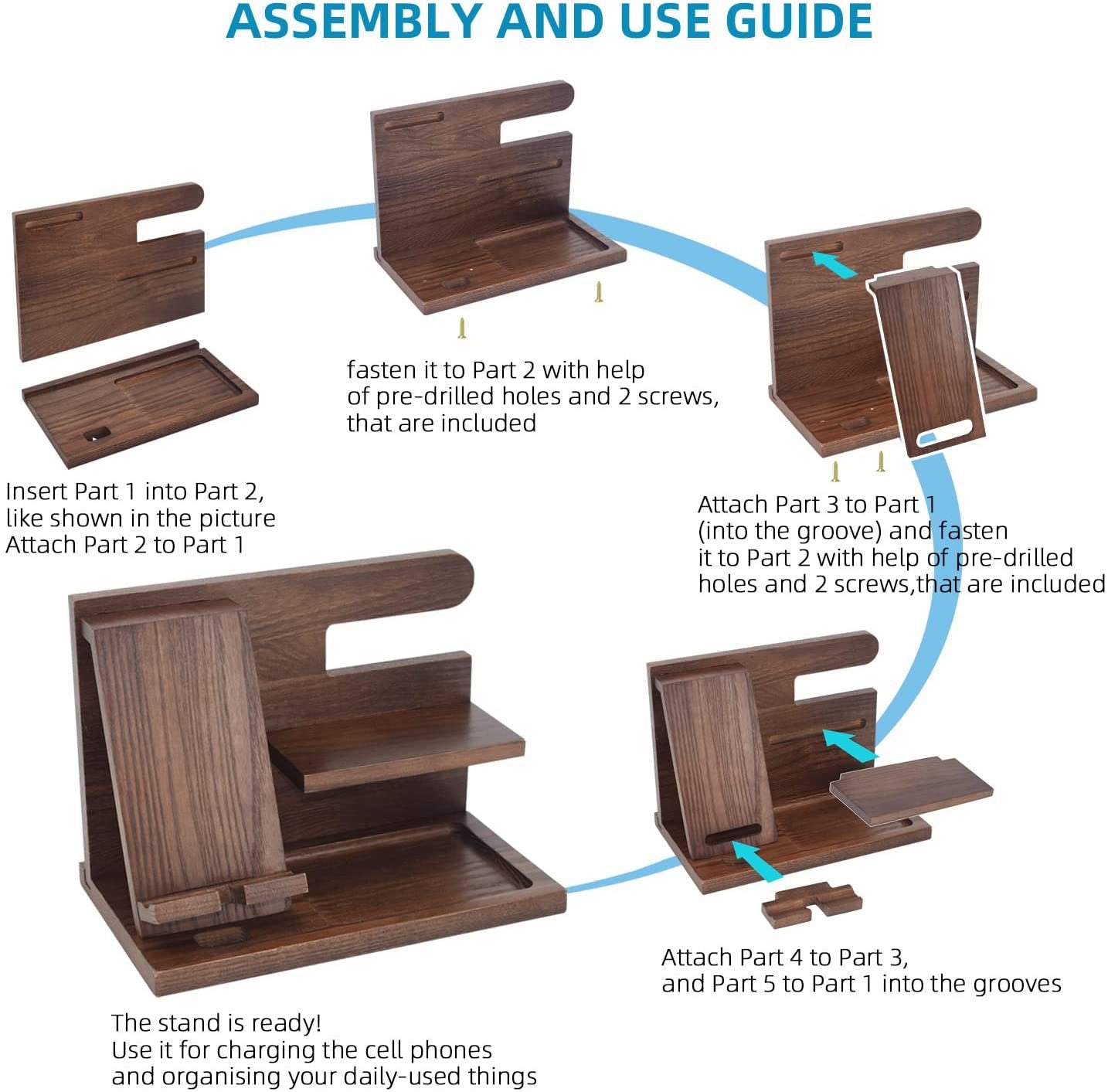 Organizador de madera para teléfono cartera reloj – Comprar al mejor precio en NQLN Store Venezuela