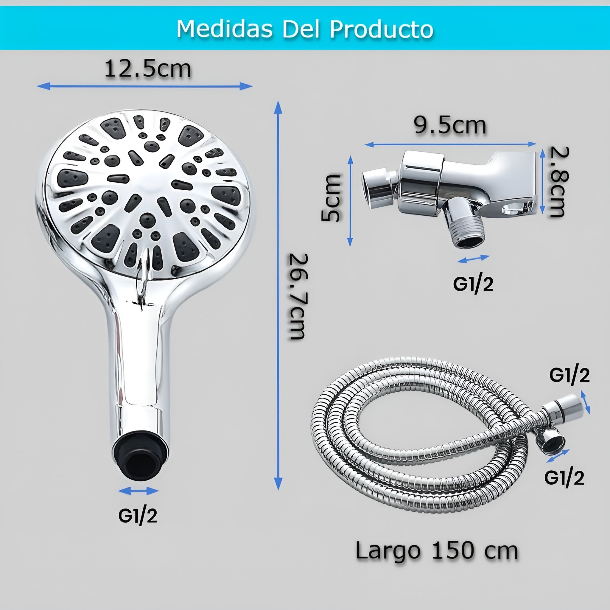 Cabezal de ducha de mano – Vista detalle del producto – NQLN Store