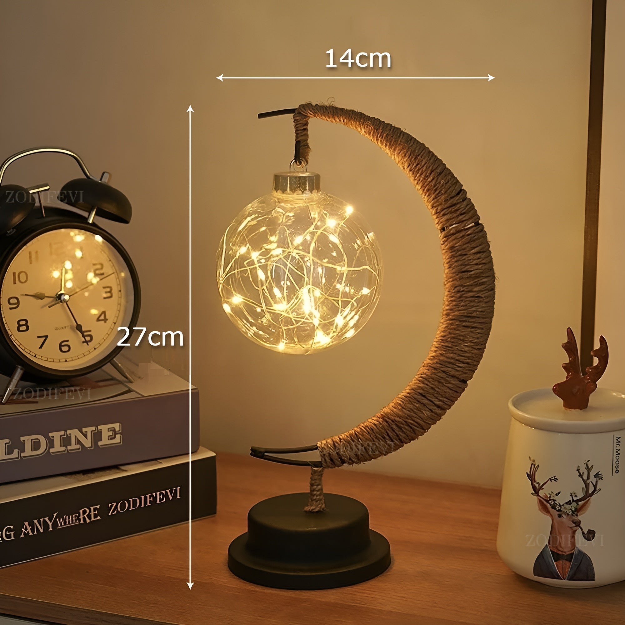 Lámpara de noche de luna de estrella – Vista detalle del producto – NQLN Store