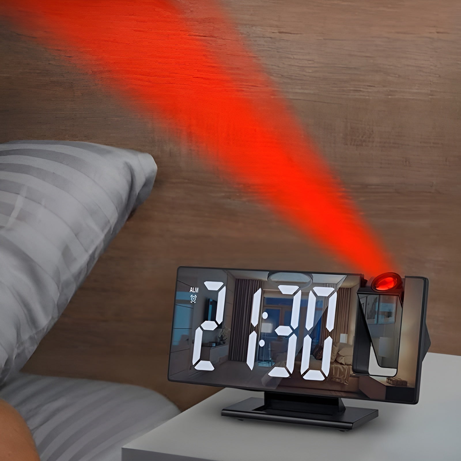 Reloj despertador con proyección – Detalle de calidad y acabado – NQLN Store