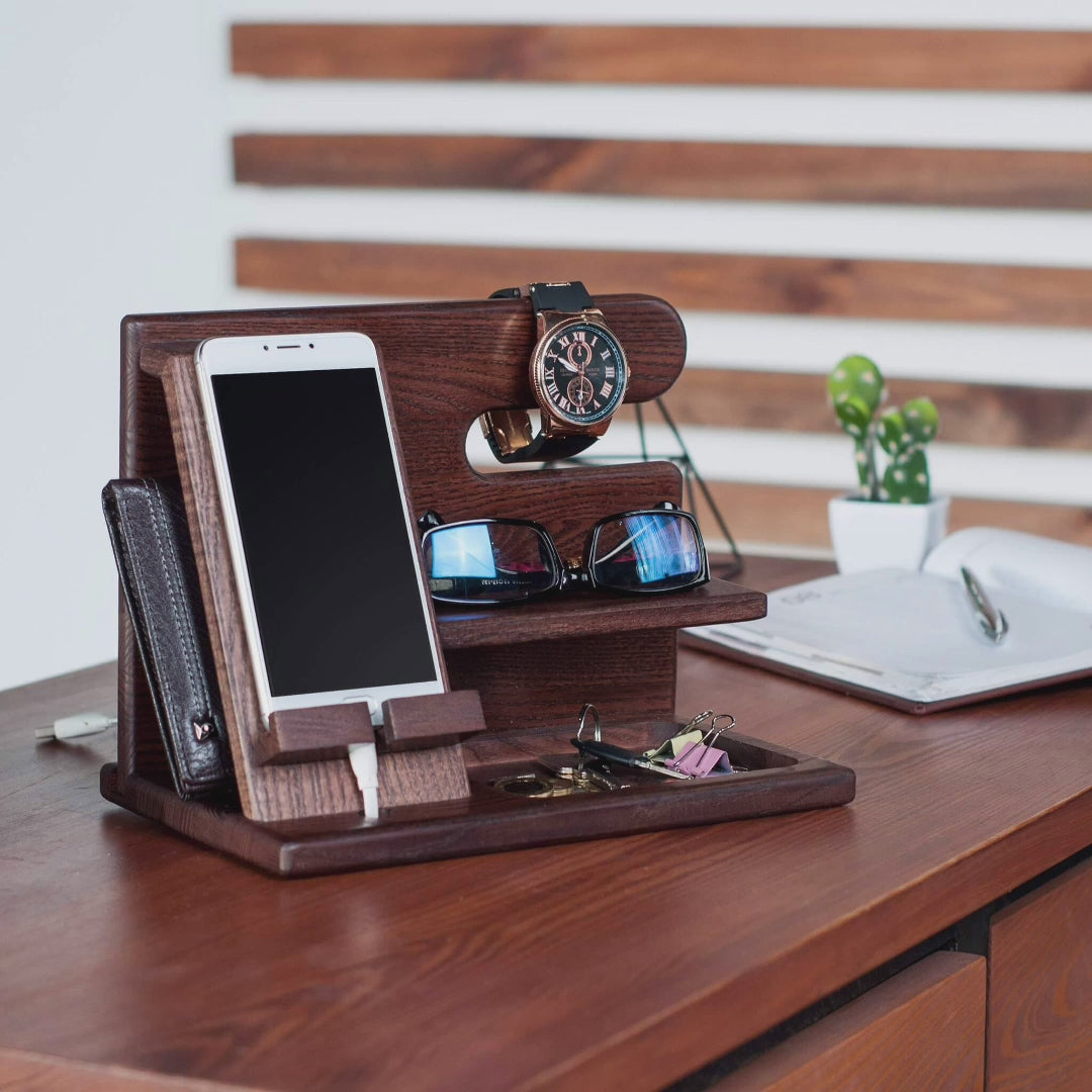Organizador de madera para teléfono cartera reloj – Comprar online en NQLN Store Venezuela con envío a todo el país