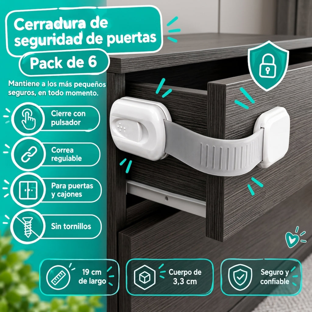 Cerradura de seguridad de puertas (Pack de 6) – NQLN Store Venezuela, tienda online con envío a todo el país