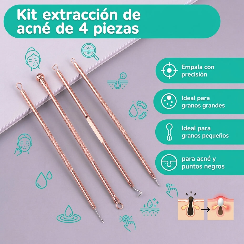 Kit extracción de Acné de 4 Piezas – NQLN Store Venezuela, tienda online con envío a todo el país